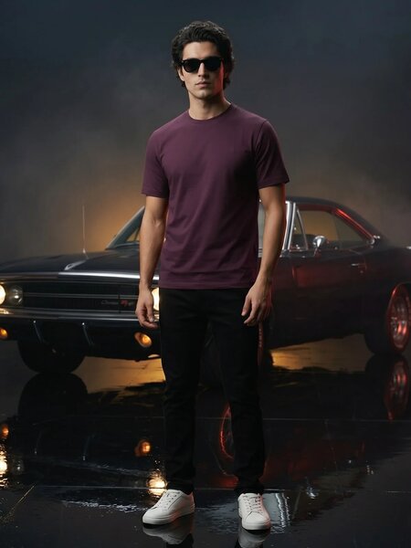 Maroon Basic T-Shirt (TEE-466)