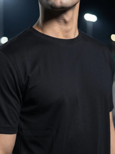 Black Stretchable T-Shirt (TEE-487)