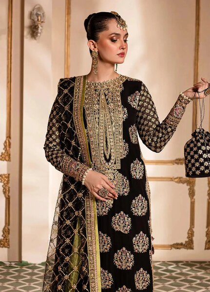 Naira by Roheenaz Embroidered Organza Suit Unstitched 4 Piece ENZ24N RNZ-03 Taliya - Luxury Collection