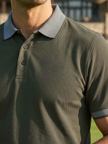 Olive Jacquard  Polo T-Shirt (POLO-1245)