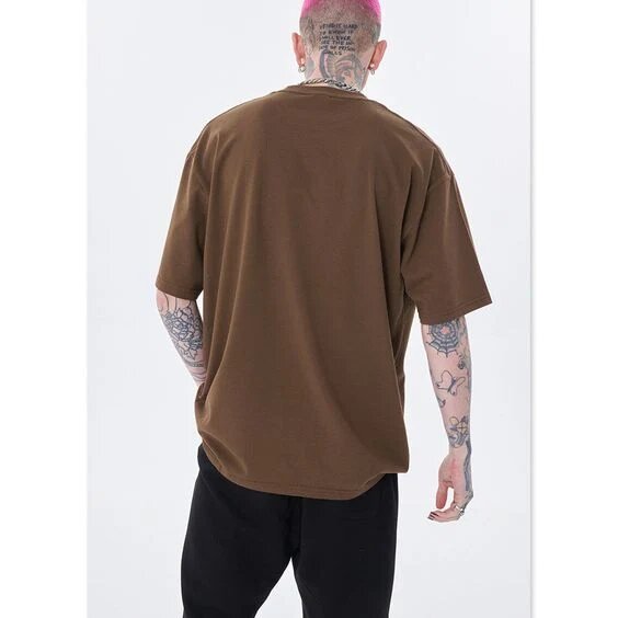 VYBE - Premium Drop Shoulder Tee For Men - Brown