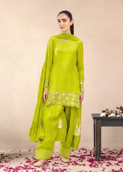 Dareecha by Daak RTW Embroidered Cotton Silk 3 Piece Suit MFS-L MASHAL MFS-L - Festive Collection