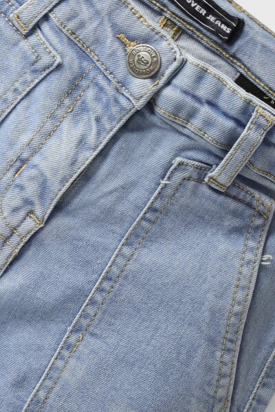 Girls Blue Wide-Leg Jeans