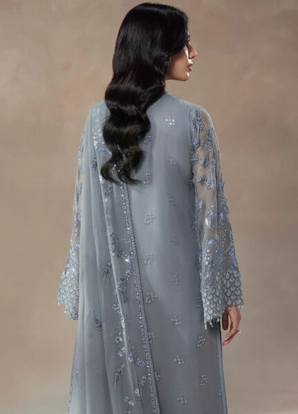 Afsanah by Lavish Premium Unstitched Chiffon Embroidered Suits 3 Piece LV25AC MOONLIT MIST-01 - Festive Collection