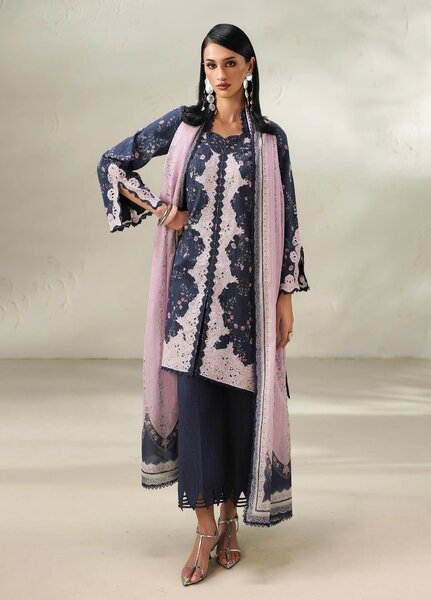 Q Prints by Qalamkar Unstitched Printed Lawn 3 Piece Suit QLK26UQL Zeena QQP-03 (A) - Summer Collection
