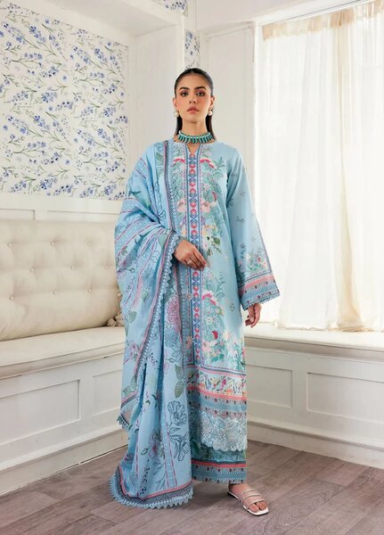 Zync by Florent Embroidered Lawn Suits Unstitched 3 Piece FL25ZDW ZY-6A - Summer Collection