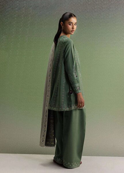 Coco by Zara Shahjahan Unstitched Khaddar 3 Piece Suit CZS26UKW SARD 1B - Winter Collection