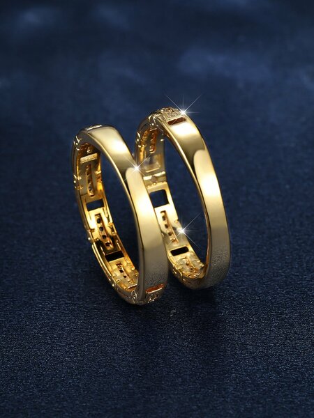 Shein - 2Pcs Rhinestone Decor Ring
