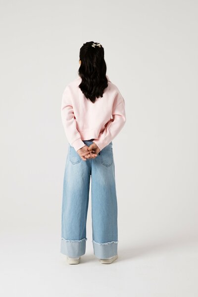 Girls Powder Pink Relaxed Fleece Sweatshirt