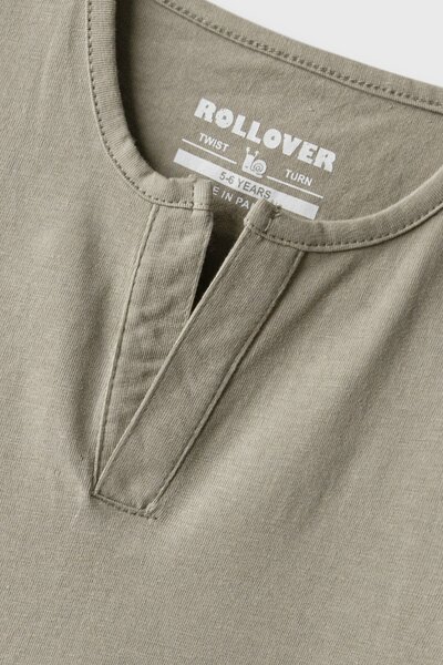 Boys Steel Grey Henley T-Shirt