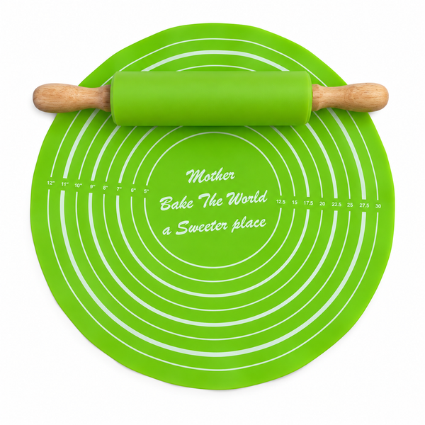 Dough Mat & Pin FY-01 Assorted | Silicone Baking Mat with Rolling Pin
