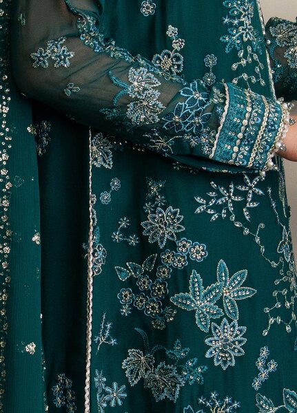 Xenia Formals Unstitched Embroidered Chiffon 3 Piece Suit D-02 Azari - Festive Collection