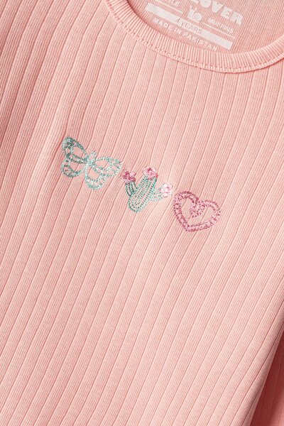 Peach Ruffle Charm Tee