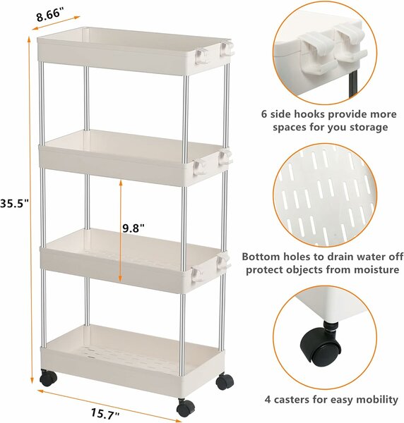 Home.Co- 4 Layer Smart Trolly
