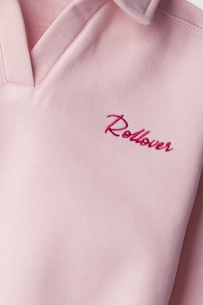 Girls Powder Pink Relaxed Fleece Sweatshirt