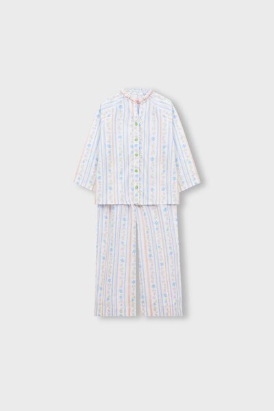 White Printed Cotton Co-ord Set