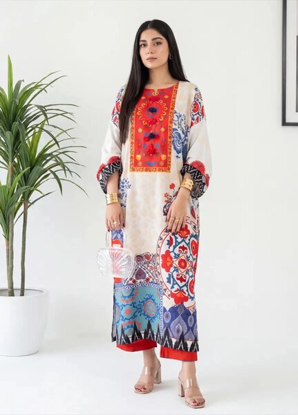 Salitex Women RTW Printed Raw Silk 1 Piece S26KFT1PEVCL953 Casual Collection
