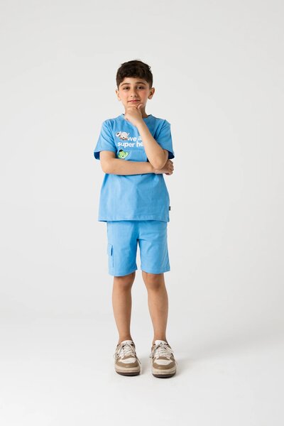 Boys Blue Super Heroes Co-ord Set