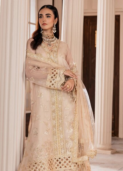 La Elise Women Unstitched Embroidered Khadi Silk 3 Piece Suit 000102 Orla - Festive Collection