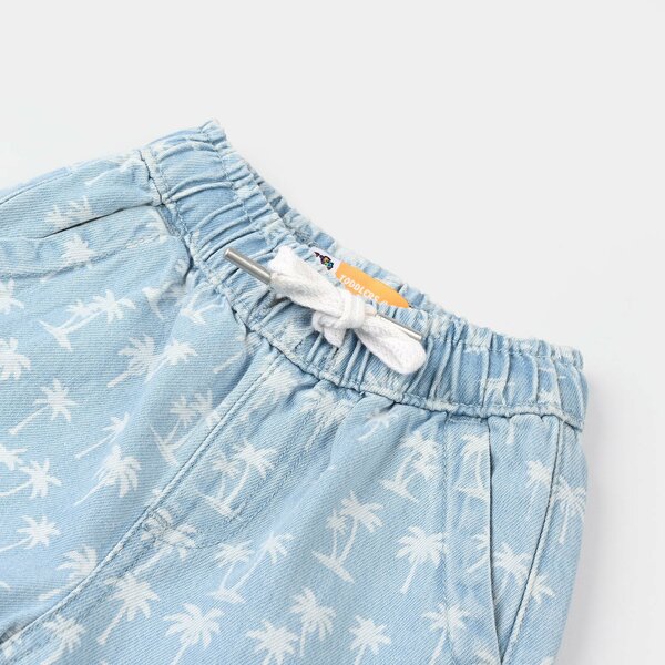 Boys Denim Rigid Shorts - Light Blue