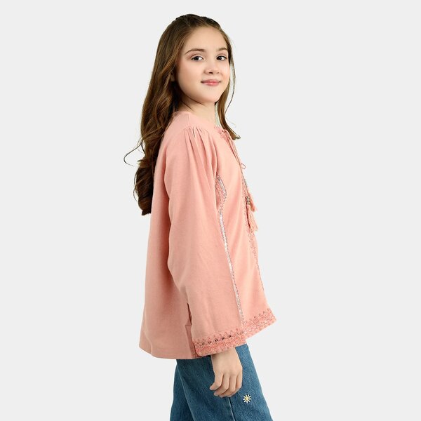 Girls Cotton EMB Top Blush - Peach