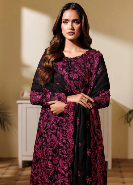 Zarif Women RTW Embroidered Chiffon 3 Piece Suit ZR26UCR ZRF-EMC-20 - Eid Collection