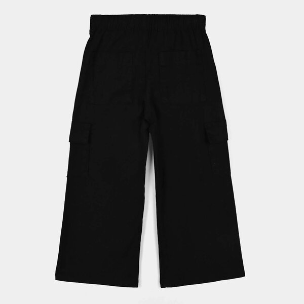 Girls Cotton Twill Pant Jet-BLACK