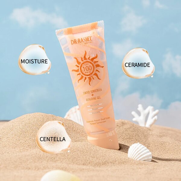Dr Rashel - Ceramide Repair Dual-Tube Tinted Sunscreen+Repairing Gel 100 PA+