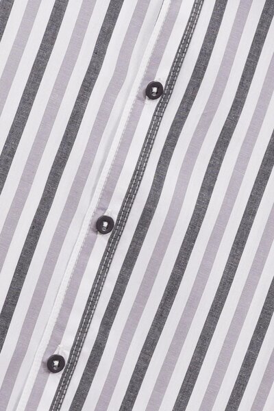 Chic Stripe Button-Up Cotton Shirt