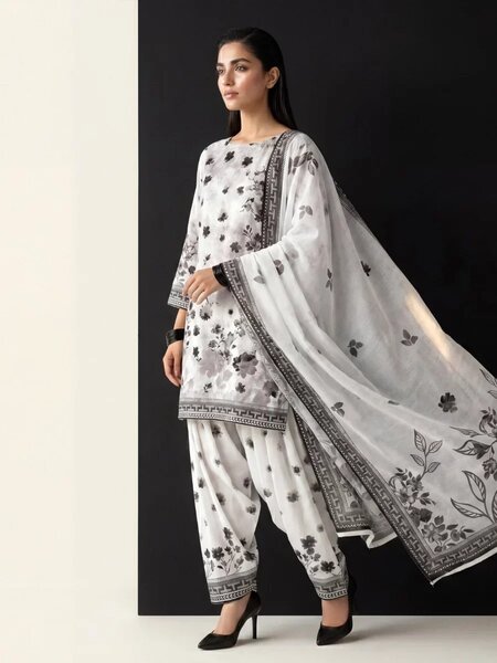 Salitex Unstitched Printed Lawn Silk 3 Piece Suit SUNS7ASI413 Casual Collection