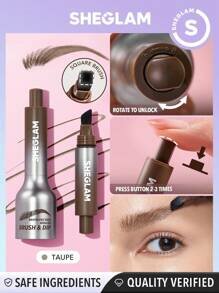 Shein Sheglam - Brow-Fection Angled Brush & Dip-Chocolate Hair-Like Strokes Liquid Eyebrow Gel Pen Taupe