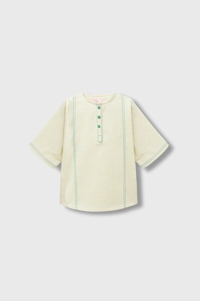 Soft Beige Pintex Cotton Top