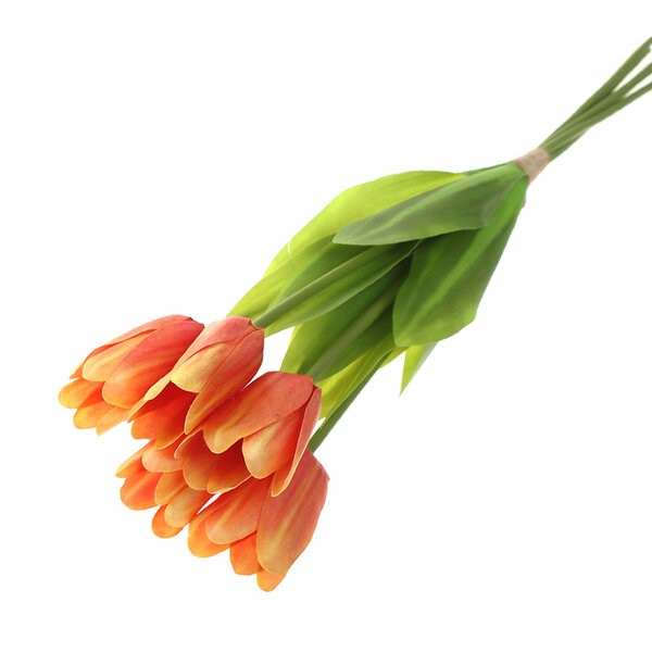 Artificial Orange Tulip Flower Bunch – Vibrant Faux Tulips for Floral Arrangements & Décor
