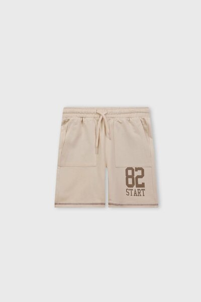 Boys Beige Athletic Terry Shorts