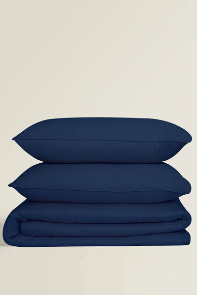 Blue Cube Dobby Quilt Cover Set