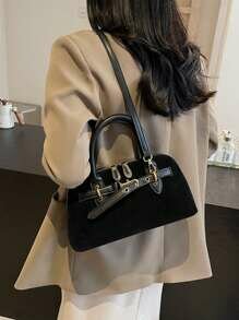 Shein - Vintage Suede Messenger Bag For Women