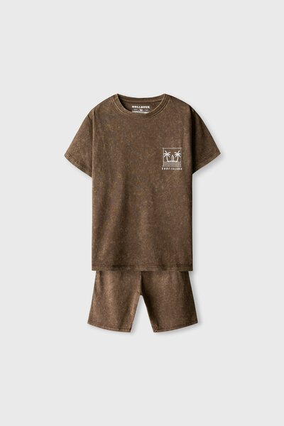 Boys Faded Brown Co-ord Set