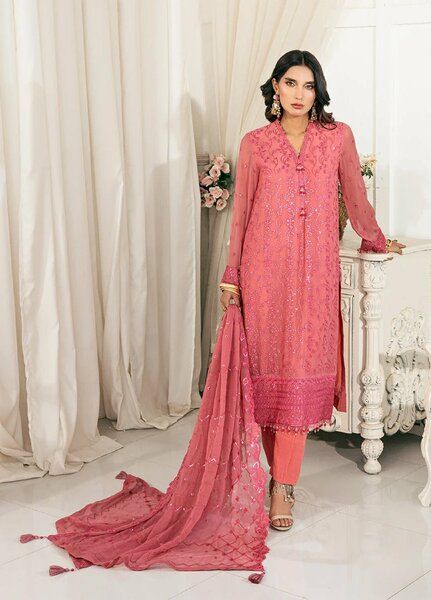 Signature by Salitex Embroidered Chiffon Suits Unstitched 3 Piece SUNS7CH025UT - Summer Collection