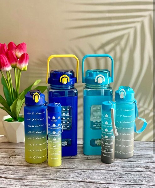Home.Co - 3 Pcs Square Shaped Water Bottle (Random Color)