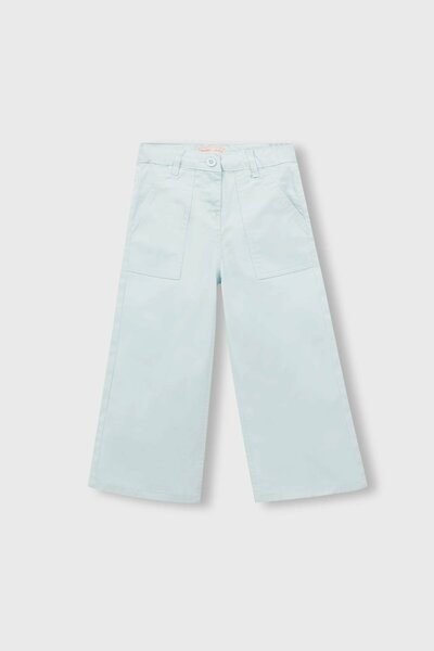 Girls Solid Mint Wide Leg Pants
