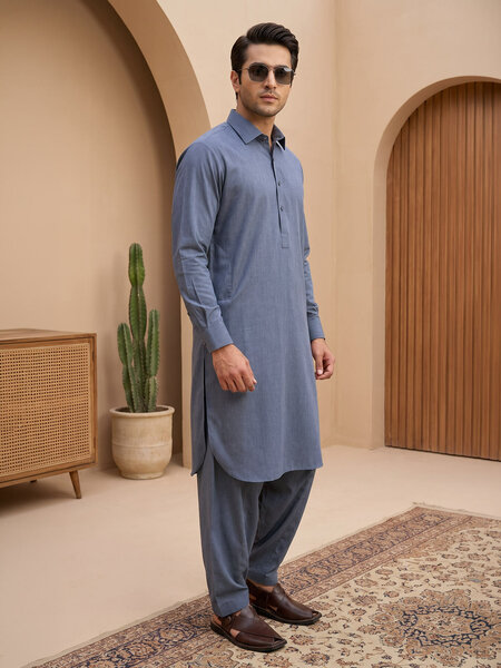Grey Designer Shalwar Kameez (SK-779)