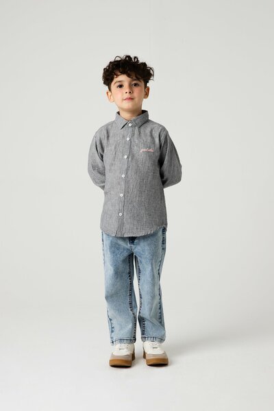 Grey Chambray Casual Shirt