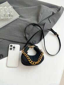 Shein - Mini Retro New Fashion Chain Strap Metal Handbag