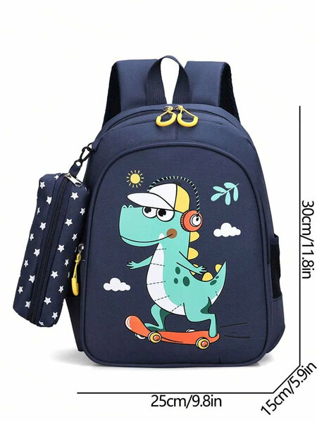 Shein - Cartoon Backpack With Small Pouch