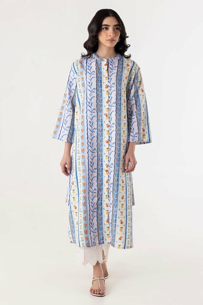 Stitched Blended Jacquard Printed Shirt