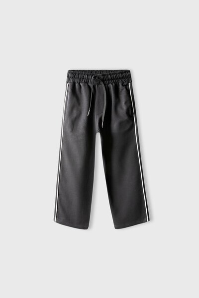 Boys Black Straight Fit Trousers