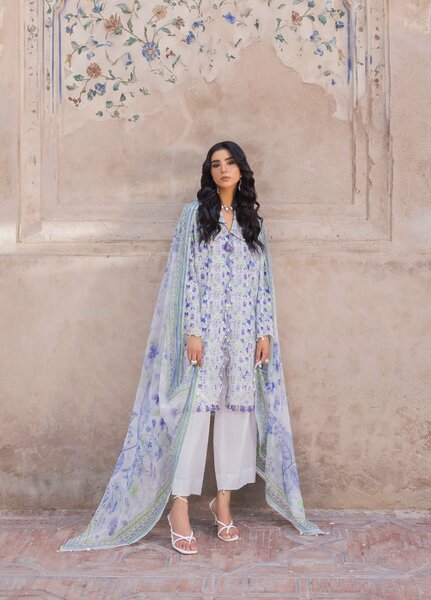 The Flora by Gul Ahmed Unstitched Embroidered Lawn 3 Piece Suit GA26ULF BM62065 - Casual Collection