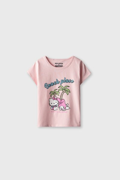 Girls Beach Place Pink Tee