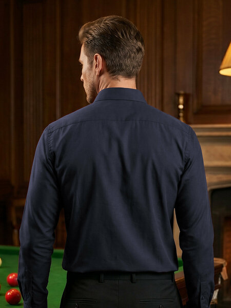 Navy Blue Plain, Cutaway Collar, Poplin Formal Shirt (FS-3052)