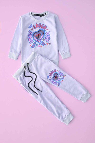 Kid's Laugh Love Printed Terry Twin Set